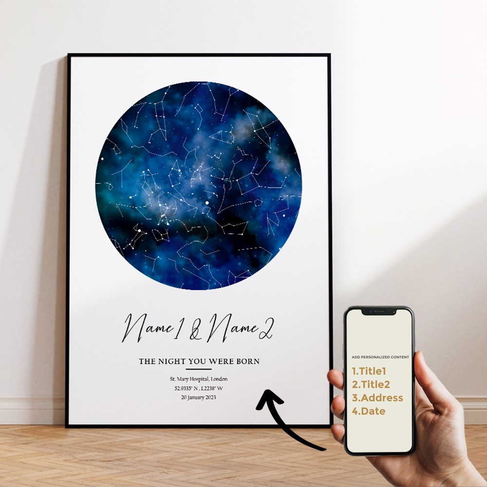 Modern Custom Personalized Nig - Star Map Poster 评论和价格