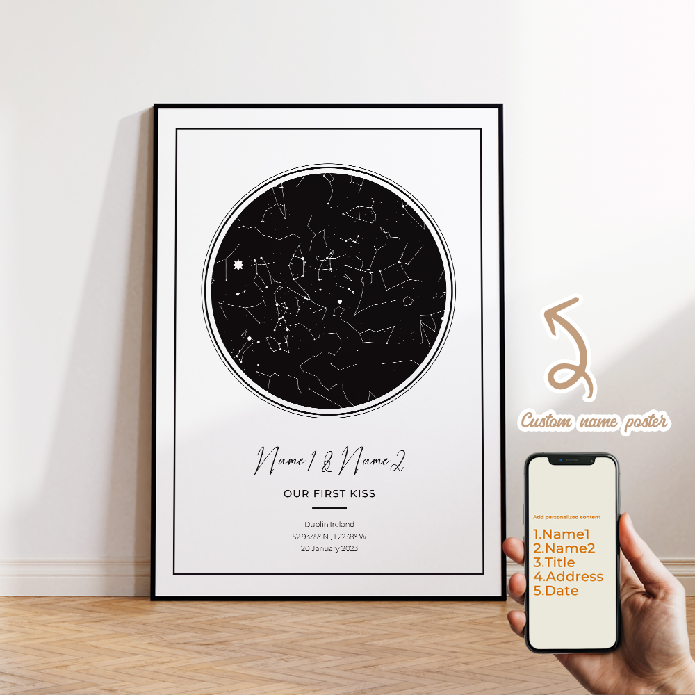 Modern Custom Personalized Nig - Star Map Poster 评论和价格
